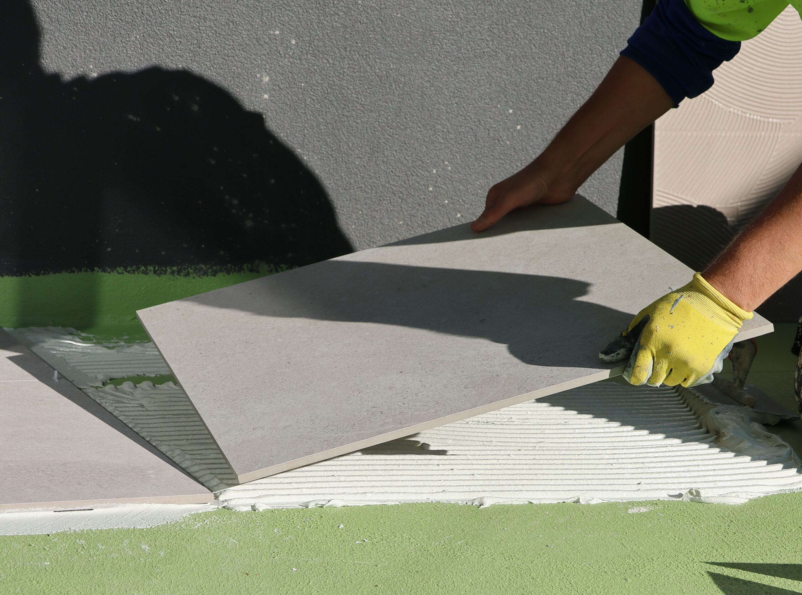 professional tiling process